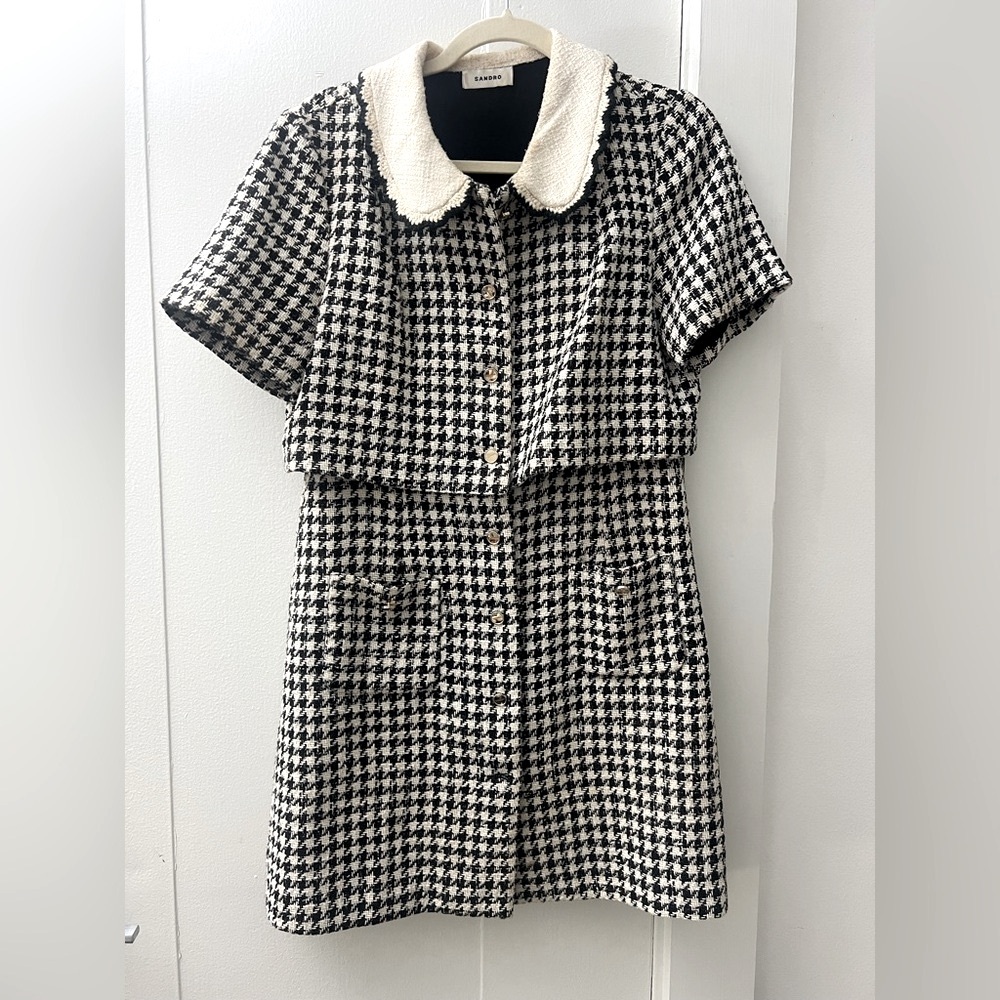 Sandro Dress with Cream Collar